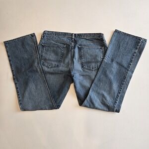 Arizona Jean Co. Mens Boot Cut Blue Denim Jeans 36x34 Whiskered Casual Western